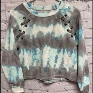 Justice Tie Dye crop sweatshirt, NWT